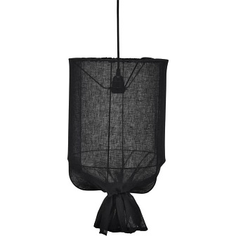 zdjęcie Lampa wisząca abażurowa Round len czarna
